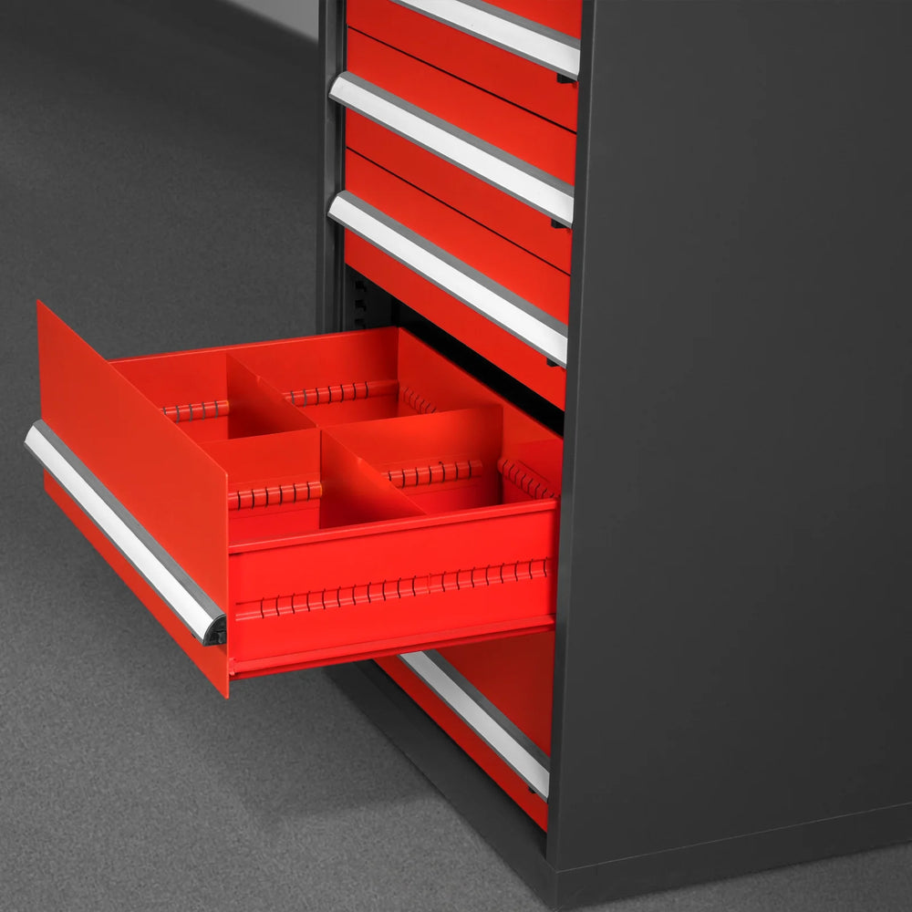 Heavy Duty Modular Drawer Cabinet - 11 Drawer 59" H x 28.5" W x 22.5" D Tool Storage Organizer, Steel Construction