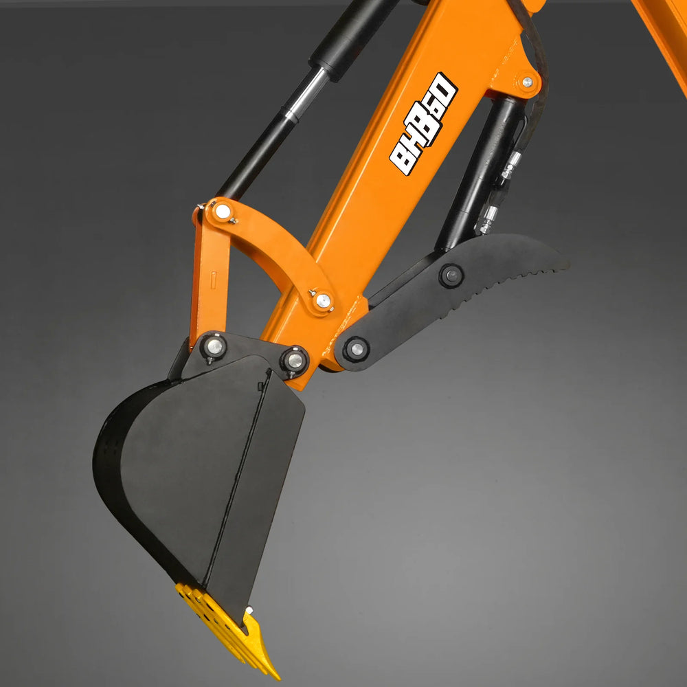 9' Tractor Backhoe Attachment with Hydraulic Thumb, 15" Bucket, ISO/SAE Switchable Controls, Self-Contained Hydraulic System, 3 Point Hitch Cat.1 & 2, 25-100 HP, BH860H