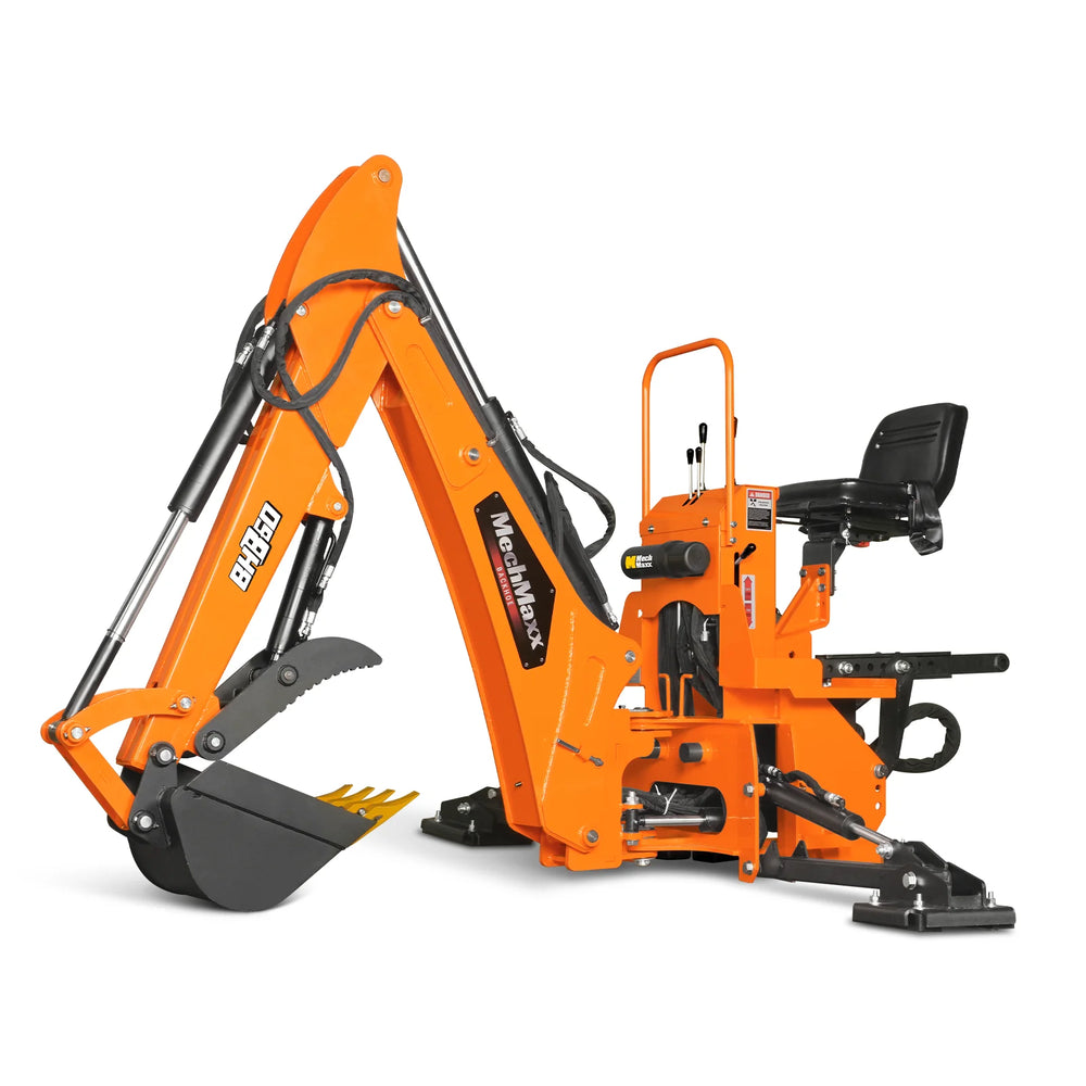9' Tractor Backhoe Attachment with Hydraulic Thumb, 15" Bucket, ISO/SAE Switchable Controls, Self-Contained Hydraulic System, 3 Point Hitch Cat.1 & 2, 25-100 HP, BH860H
