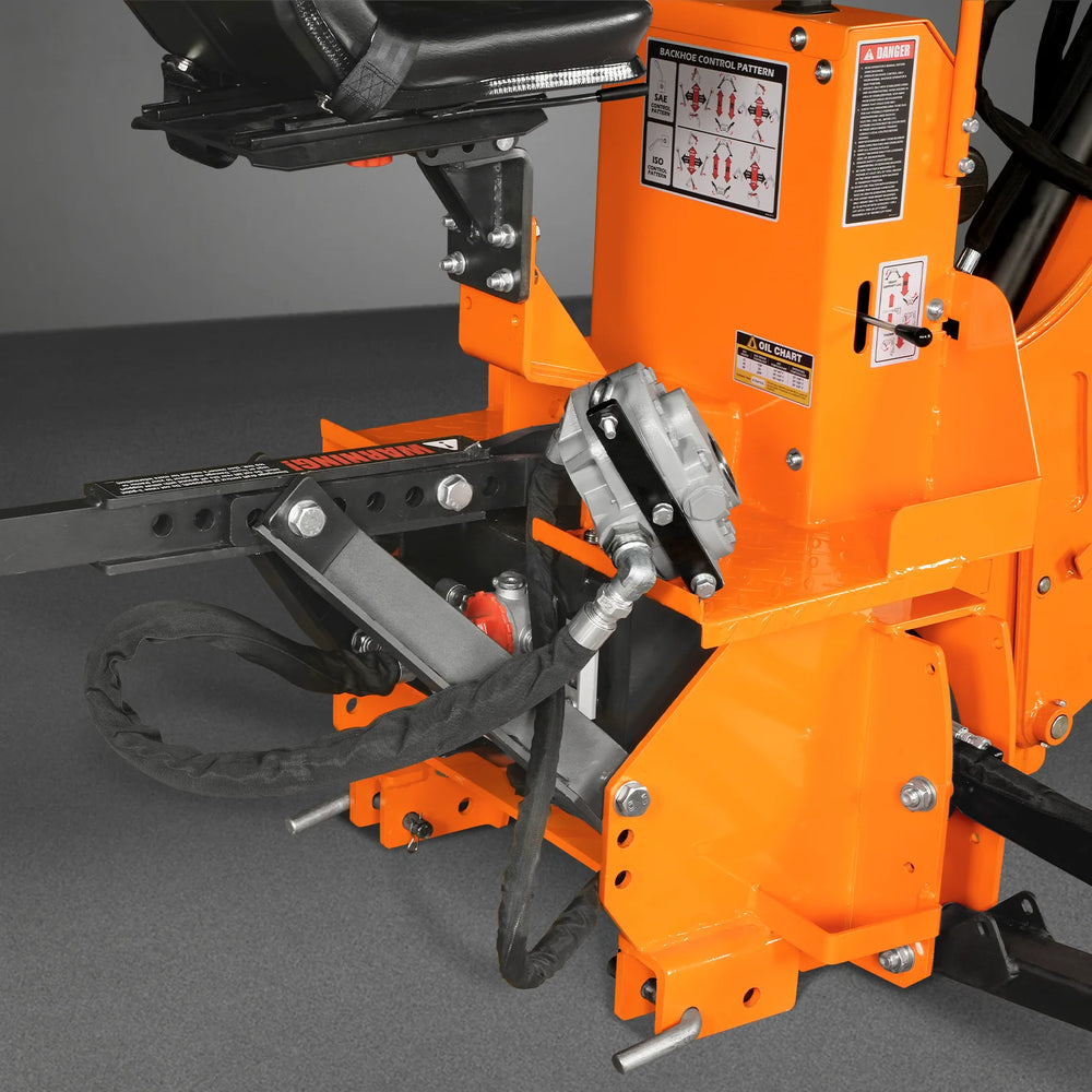 9' Tractor Backhoe Attachment with Hydraulic Thumb, 15" Bucket, ISO/SAE Switchable Controls, Self-Contained Hydraulic System, 3 Point Hitch Cat.1 & 2, 25-100 HP, BH860H