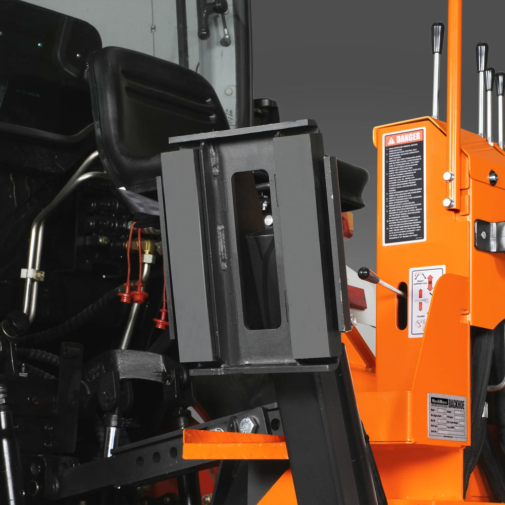 9' Tractor Backhoe Attachment with Hydraulic Thumb, 15" Bucket, ISO/SAE Switchable Controls, Self-Contained Hydraulic System, 3 Point Hitch Cat.1 & 2, 25-100 HP, BH860H