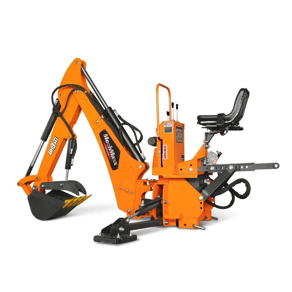 9' Tractor Backhoe Attachment with Hydraulic Thumb, 15" Bucket, ISO/SAE Switchable Controls, Self-Contained Hydraulic System, 3 Point Hitch Cat.1 & 2, 25-100 HP, BH860H