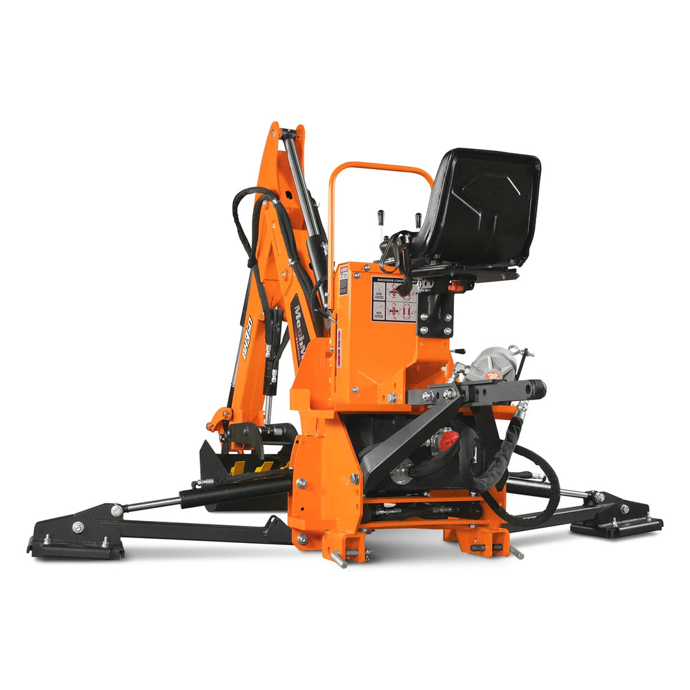 9' Tractor Backhoe Attachment with Hydraulic Thumb, 15" Bucket, ISO/SAE Switchable Controls, Self-Contained Hydraulic System, 3 Point Hitch Cat.1 & 2, 25-100 HP, BH860H