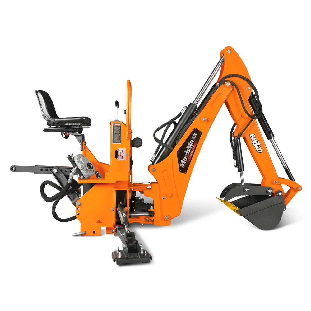 9' Tractor Backhoe Attachment with Hydraulic Thumb, 15" Bucket, ISO/SAE Switchable Controls, Self-Contained Hydraulic System, 3 Point Hitch Cat.1 & 2, 25-100 HP, BH860H