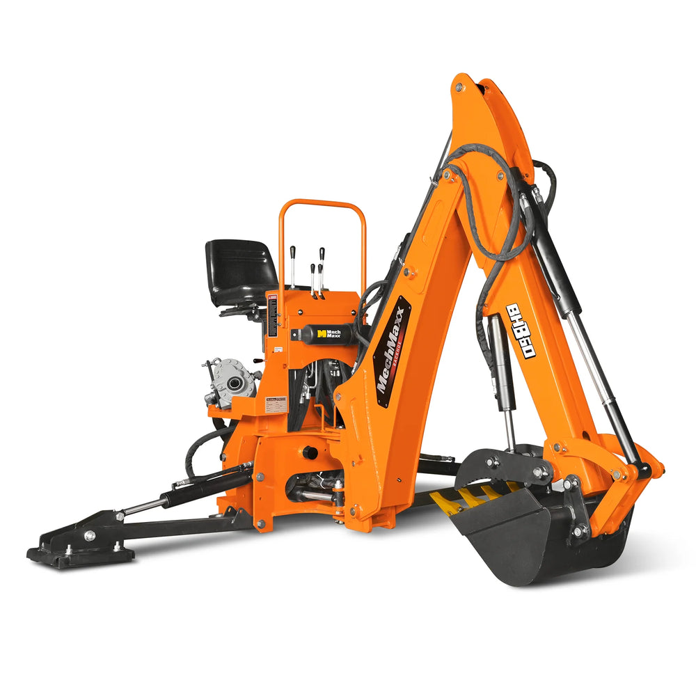 9' Tractor Backhoe Attachment with Hydraulic Thumb, 15" Bucket, ISO/SAE Switchable Controls, Self-Contained Hydraulic System, 3 Point Hitch Cat.1 & 2, 25-100 HP, BH860H