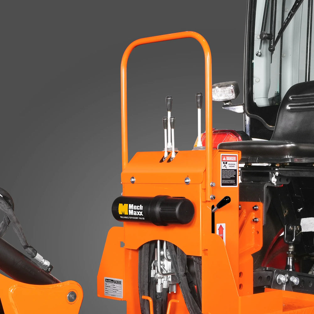 9' Tractor Backhoe Attachment with Hydraulic Thumb, 15" Bucket, ISO/SAE Switchable Controls, Self-Contained Hydraulic System, 3 Point Hitch Cat.1 & 2, 25-100 HP, BH860H