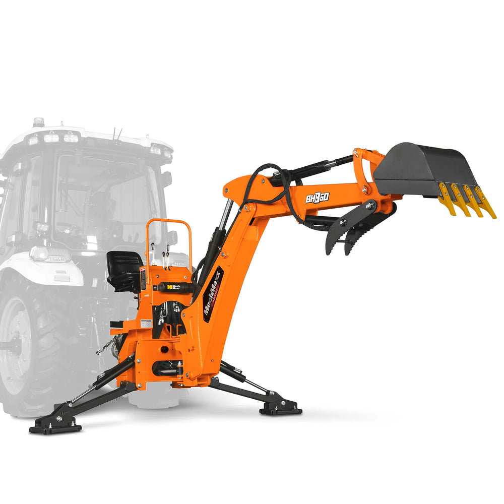 9' Tractor Backhoe Attachment with Hydraulic Thumb, 15" Bucket, ISO/SAE Switchable Controls, Self-Contained Hydraulic System, 3 Point Hitch Cat.1 & 2, 25-100 HP, BH860H