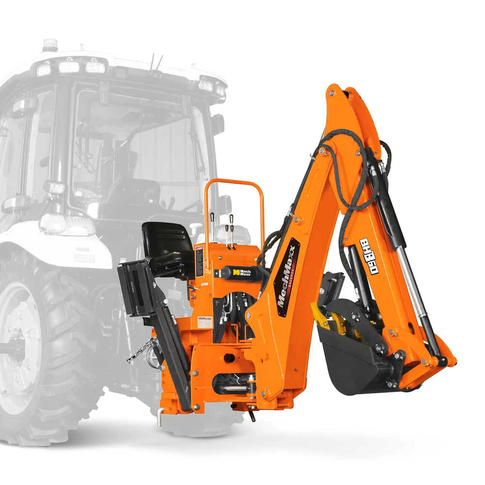9' Tractor Backhoe Attachment with Hydraulic Thumb, 15" Bucket, ISO/SAE Switchable Controls, Self-Contained Hydraulic System, 3 Point Hitch Cat.1 & 2, 25-100 HP, BH860H
