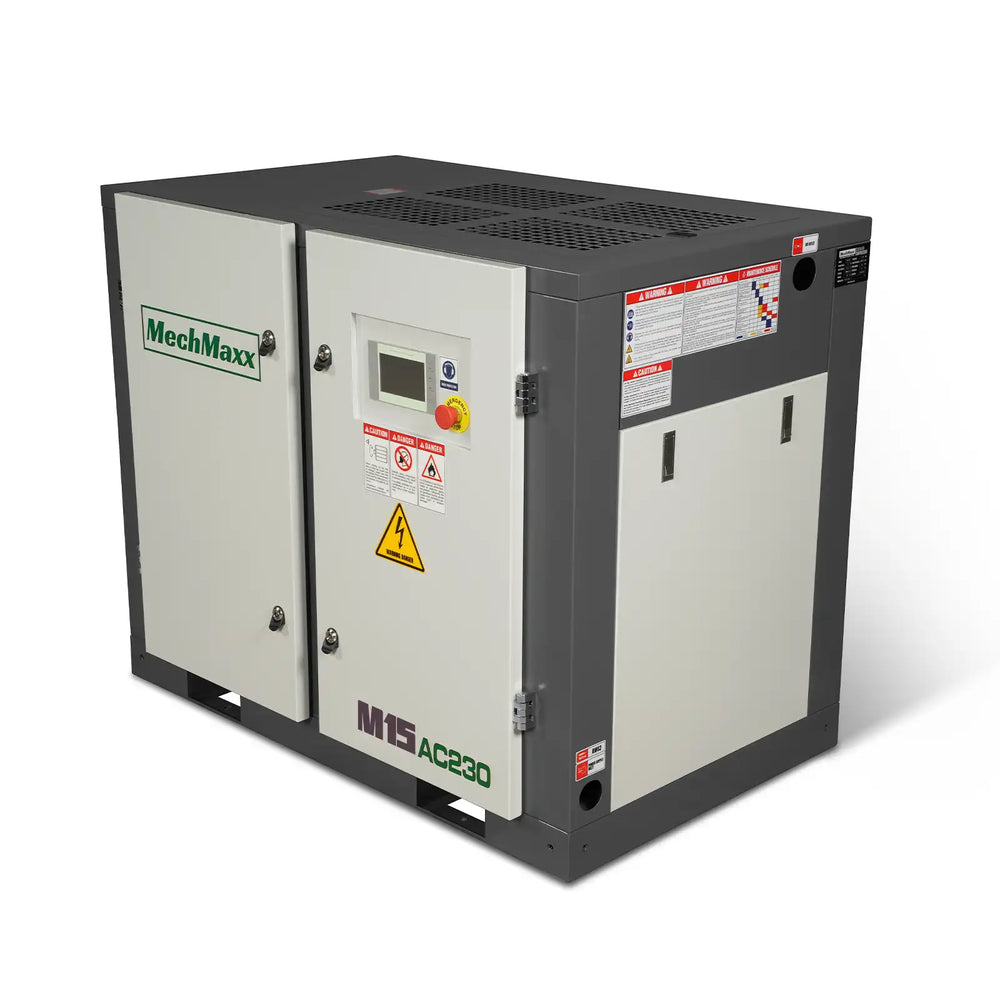15HP Rotary Screw Air Compressor - 45 CFM,  116 PSI,  230V 3-Phase | Industrial-Grade