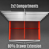 Heavy Duty Modular Drawer Cabinet - 11 Drawer 59" H x 28.5" W x 22.5" D Tool Storage Organizer,  Steel Construction