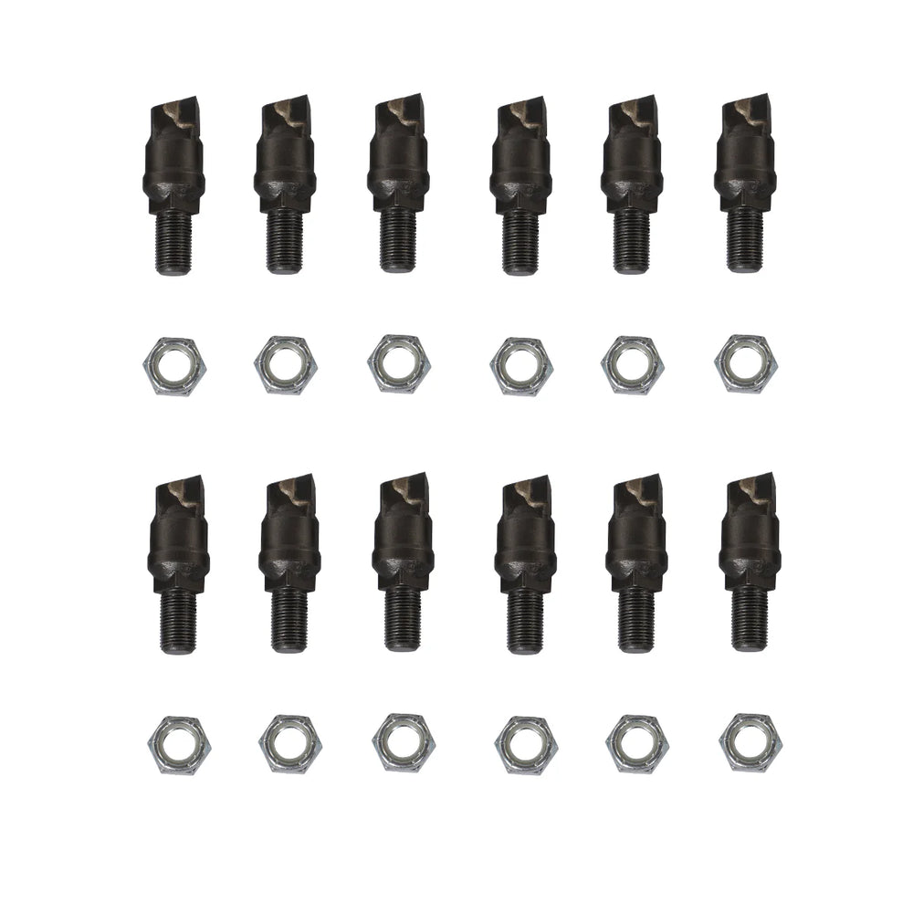 ( 1 Pack / 12 Pcs ) Teeth and Nut for Stump Grinder SG24; SG24PRO; SG30PRO; SG61, 1 Pack 12 teeth (SKU: 150151;150151G;150181;150181G;150182;150182G;150501)