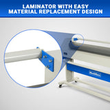 63" Wide Format Pneumatic Laminator Manual Cold Laminating Machine 60" Max Laminating Width,Pneumatic Roller Lift & Wear-Resistant Rubber Roller Portable Stand Included, 0.78" Max Thickness (Requires Air Compressor, Not Included) 1600-C1