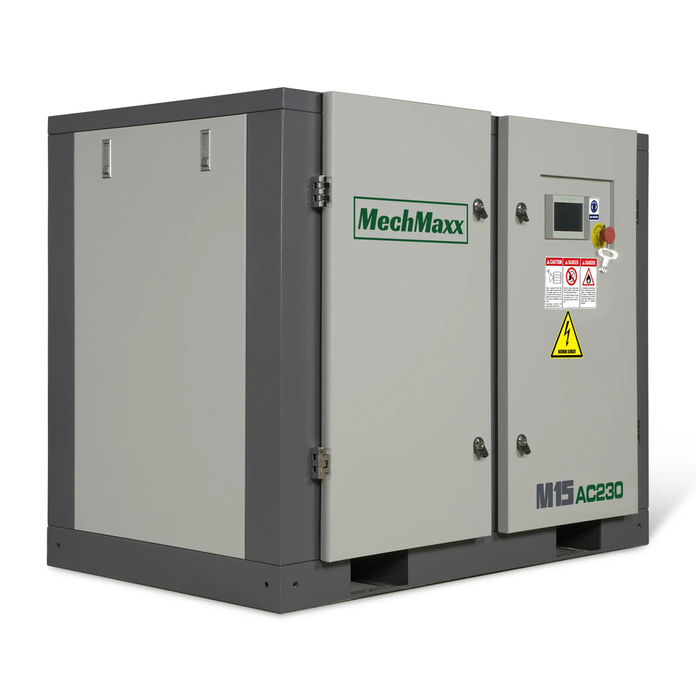 15HP Rotary Screw Air Compressor - 45 CFM,  116 PSI,  230V 3-Phase | Industrial-Grade