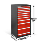 Heavy Duty Modular Drawer Cabinet - 11 Drawer 59" H x 28.5" W x 22.5" D Tool Storage Organizer,  Steel Construction