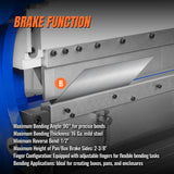 52-inch 3-in-1 Heavy Duty Pan and Box Brake – Slip Roll, Shear, Bending Machine for Sheet Metal, 16 Gauge Mild Steel, Adjustable Fingers, Heavy Duty, Metalworking, Fabrication, Rolling, Bending MMCB5216