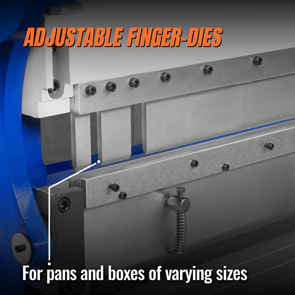 52-inch 3-in-1 Heavy Duty Pan and Box Brake – Slip Roll, Shear, Bending Machine for Sheet Metal, 16 Gauge Mild Steel, Adjustable Fingers, Heavy Duty, Metalworking, Fabrication, Rolling, Bending MMCB5216