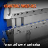 52-inch 3-in-1 Heavy Duty Pan and Box Brake – Slip Roll, Shear, Bending Machine for Sheet Metal, 16 Gauge Mild Steel, Adjustable Fingers, Heavy Duty, Metalworking, Fabrication, Rolling, Bending MMCB5216