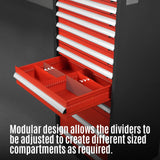 Heavy Duty Modular Drawer Cabinet - 11 Drawer 59" H x 28.5" W x 22.5" D Tool Storage Organizer,  Steel Construction